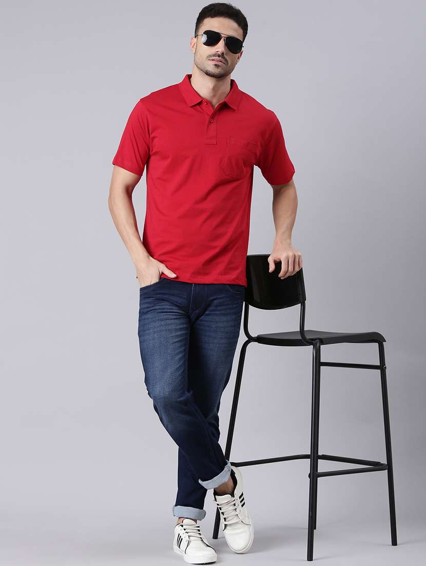 men solid short sleeve regular fit polo t-shirt - 22019680 -  Standard Image - 4