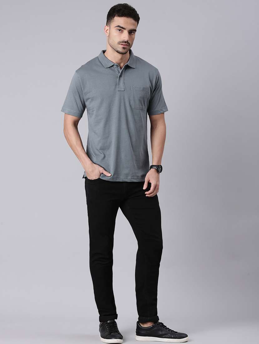 men solid short sleeve regular fit polo t-shirt - 22019681 -  Standard Image - 4