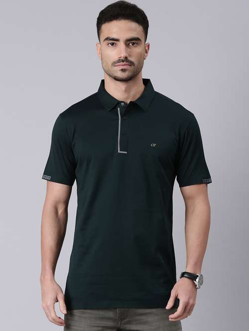 men solid short sleeve regular fit polo t-shirt - 22019685 - Standard Image - 0