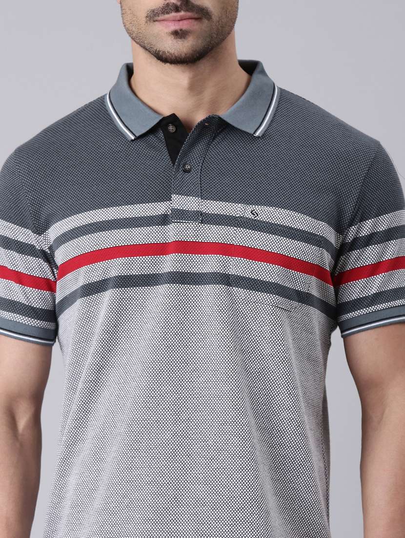 men striped short sleeve regular fit polo t-shirt - 22019687 -  Standard Image - 4