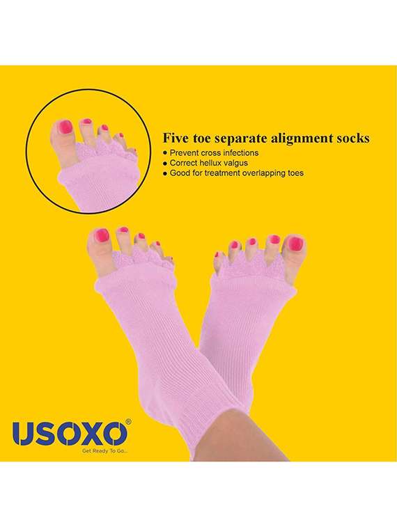 women solid five toe separater alignment socks  - 22019688 -  Standard Image - 1