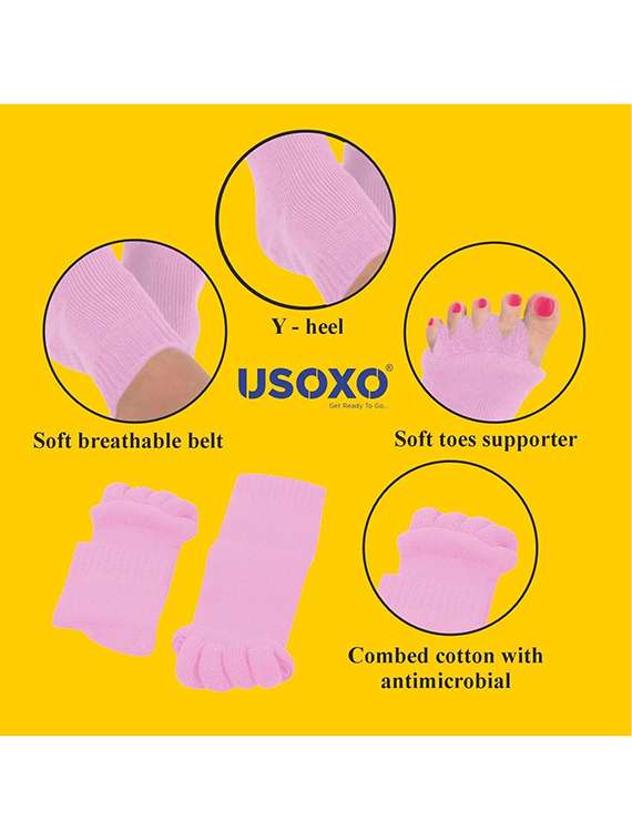 women solid five toe separater alignment socks  - 22019688 -  Standard Image - 4