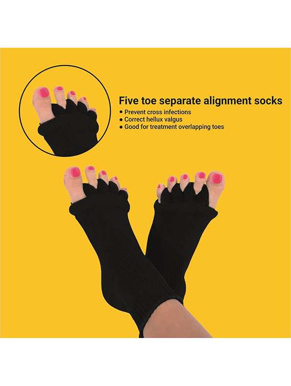 women solid five toe separater alignment socks  - 22019689 -  Standard Image - 1