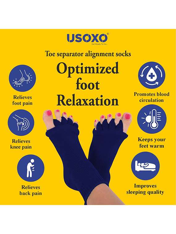 women solid five toe separater alignment socks  - 22019690 -  Standard Image - 1