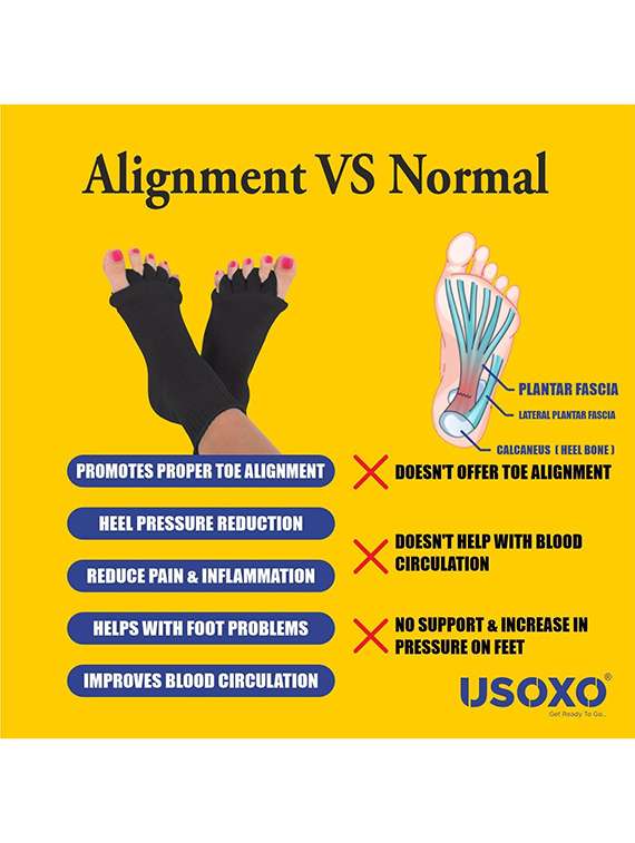 women solid five toe separater alignment socks  - 22019692 -  Standard Image - 1