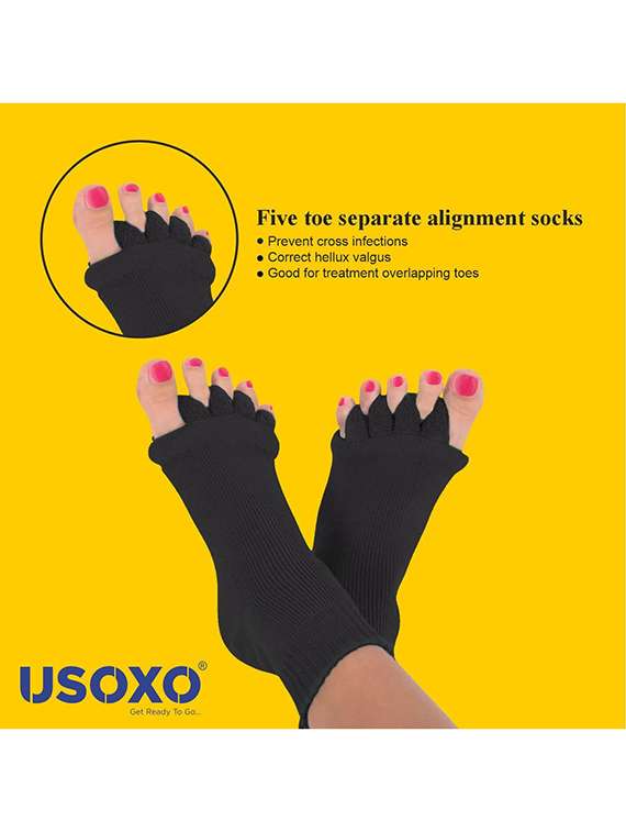 women solid five toe separater alignment socks  - 22019692 -  Standard Image - 4