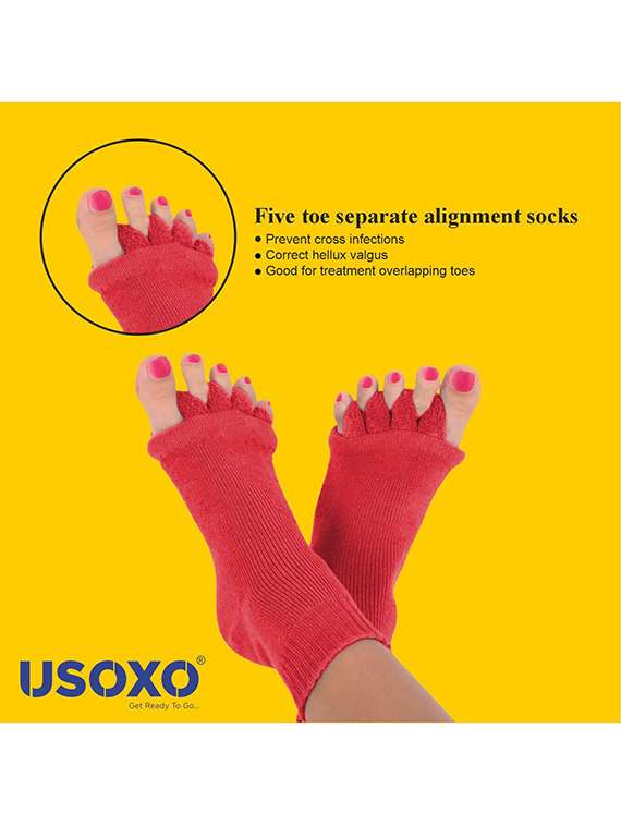 women solid five toe separater alignment socks  - 22019693 -  Standard Image - 1