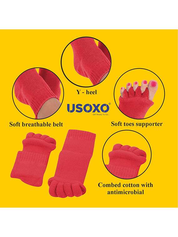 women solid five toe separater alignment socks  - 22019693 -  Standard Image - 4