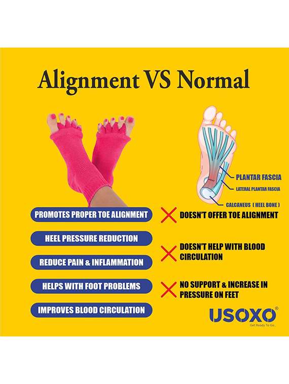 women solid five toe separater alignment socks - 22019695 - Standard Image - 4