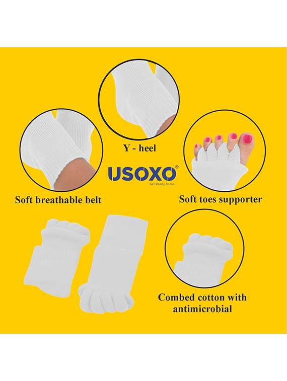 women solid five toe separater alignment socks  - 22019698 -  Standard Image - 1