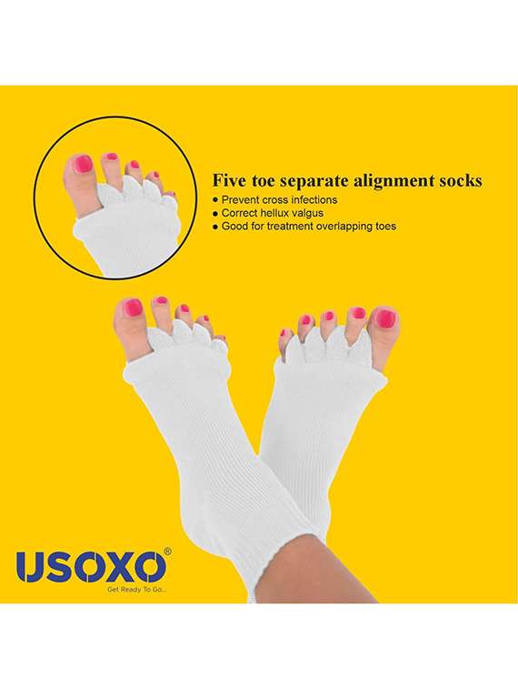 women solid five toe separater alignment socks  - 22019698 -  Standard Image - 4