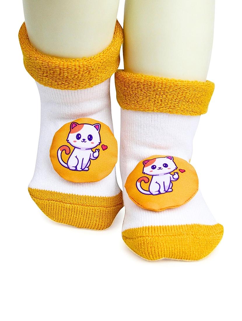 kids orange ankle length socks - 22019916 - Standard Image - 1