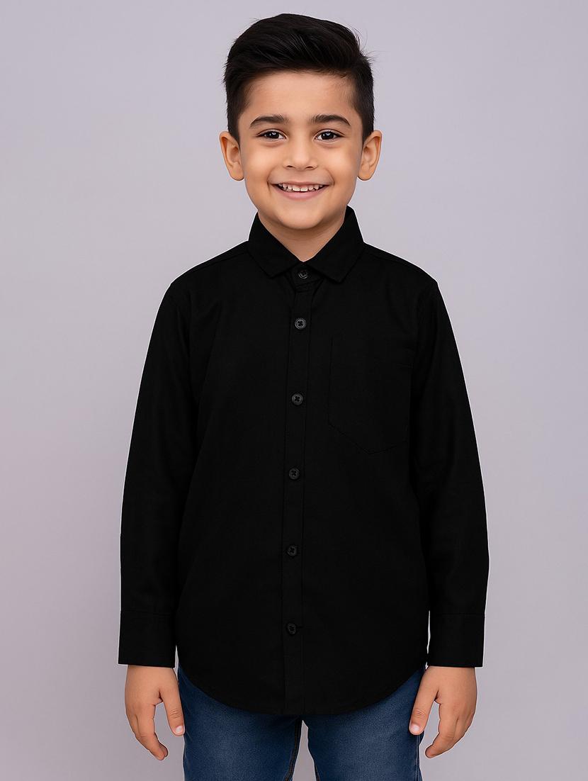 black cotton blend shirt - 22019953 - Zoom Image - 0