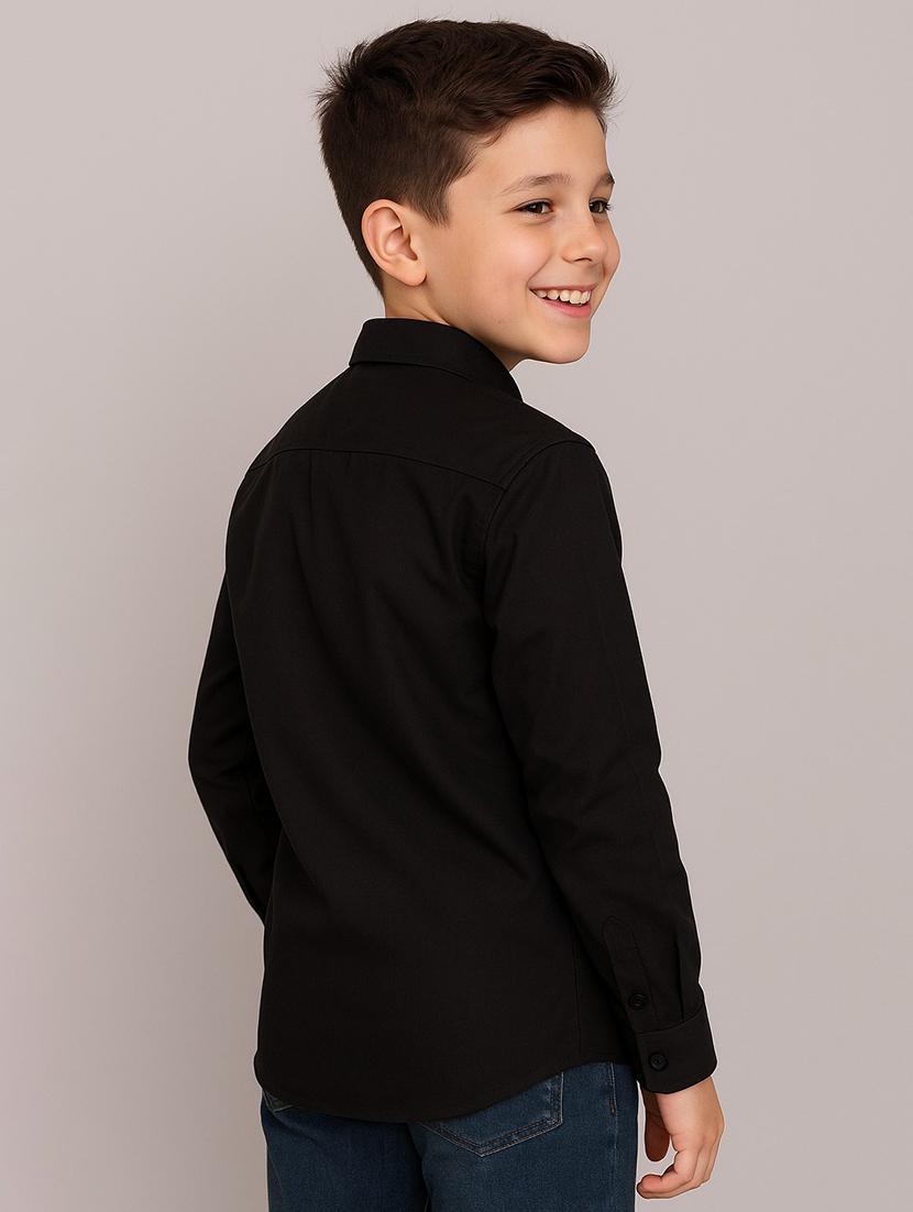 black cotton blend shirt - 22019953 -  Standard Image - 1