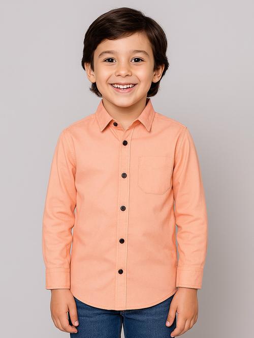 boys solid collared long sleeve shirt - 22019957 -  Standard Image - 0