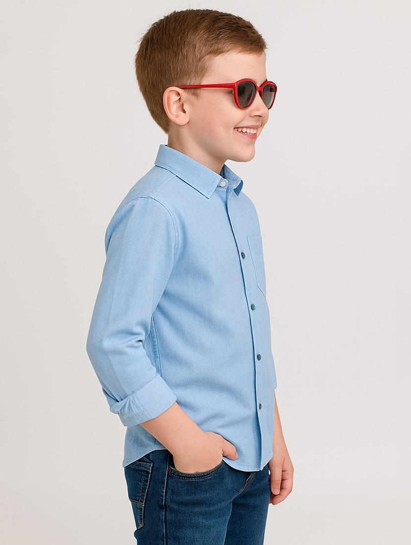 light blue cotton blend shirt - 22019959 -  Standard Image - 1