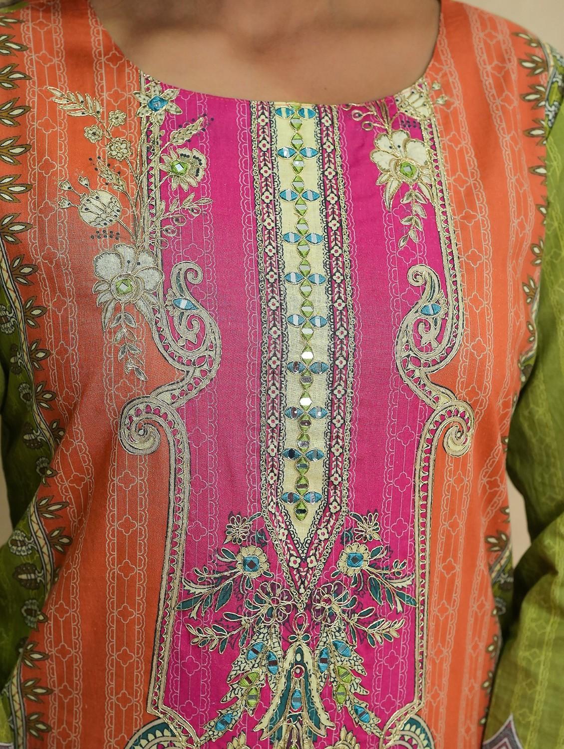 women three quarter sleeve kurta pant with dupatta set - 22019989 - Standard Image - 4