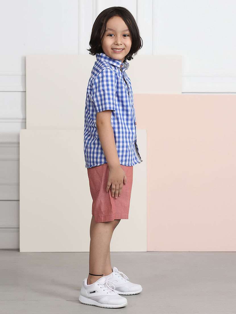 boys solid mid rise regular fit shorts - 22020010 -  Standard Image - 1