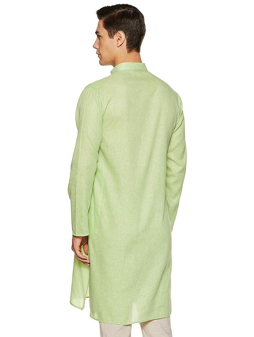 men solid mandarin neck long sleeve kurta - 22020034 - Standard Image - 1