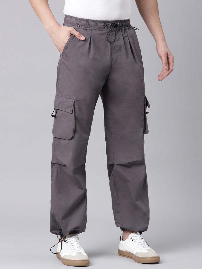men solid mid rise relaxed fit cargo - 22020095 - Standard Image - 1
