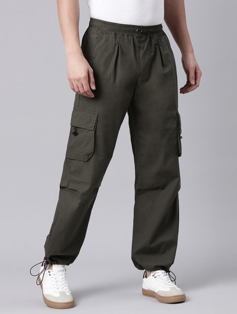 men solid mid rise relaxed fit cargo - 22020096 - Standard Image - 1