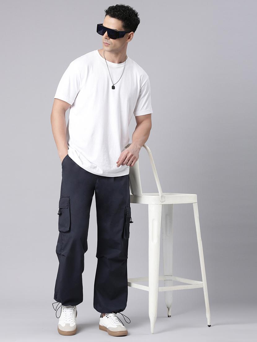 men solid mid rise relaxed fit cargo - 22020098 - Standard Image - 4