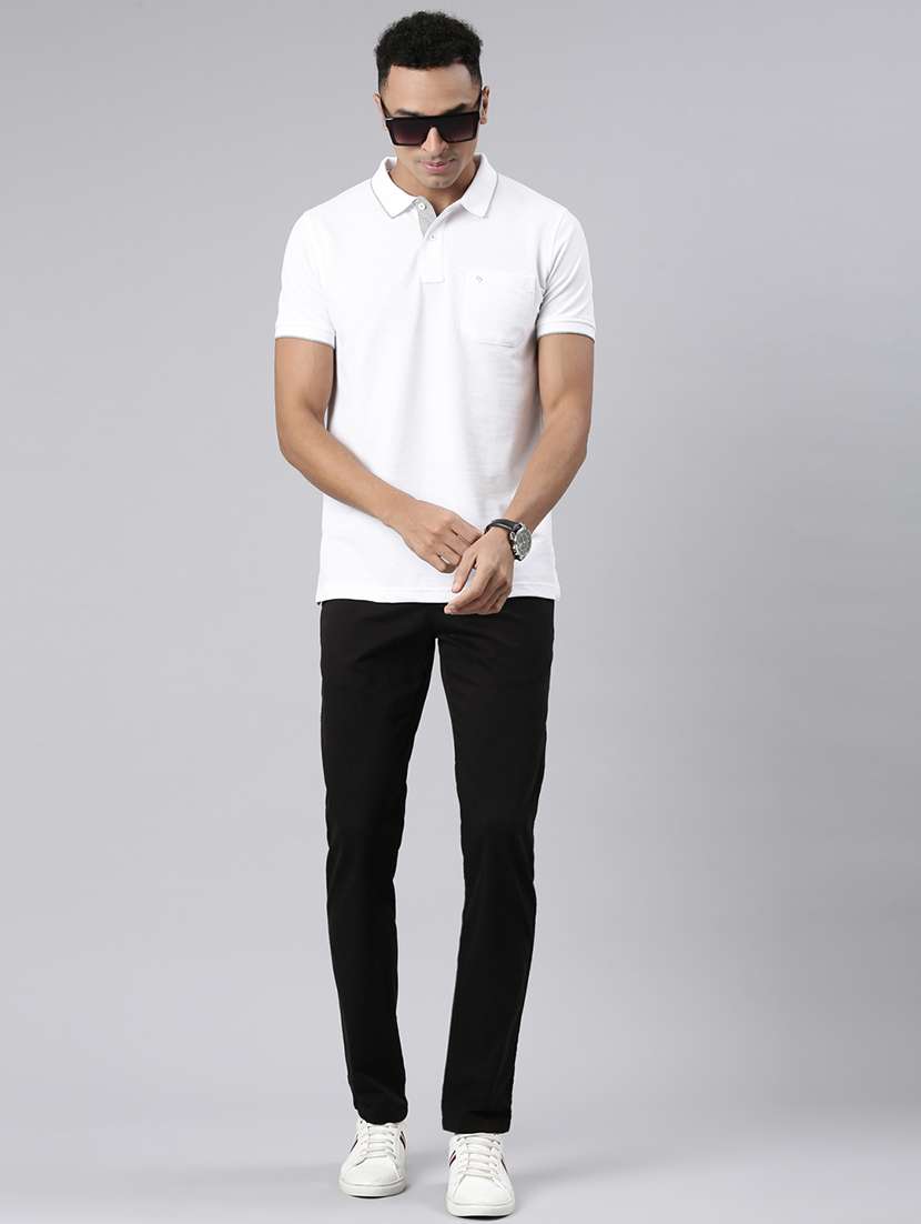 men solid mid rise flat front casual chinos  - 22020176 -  Standard Image - 4