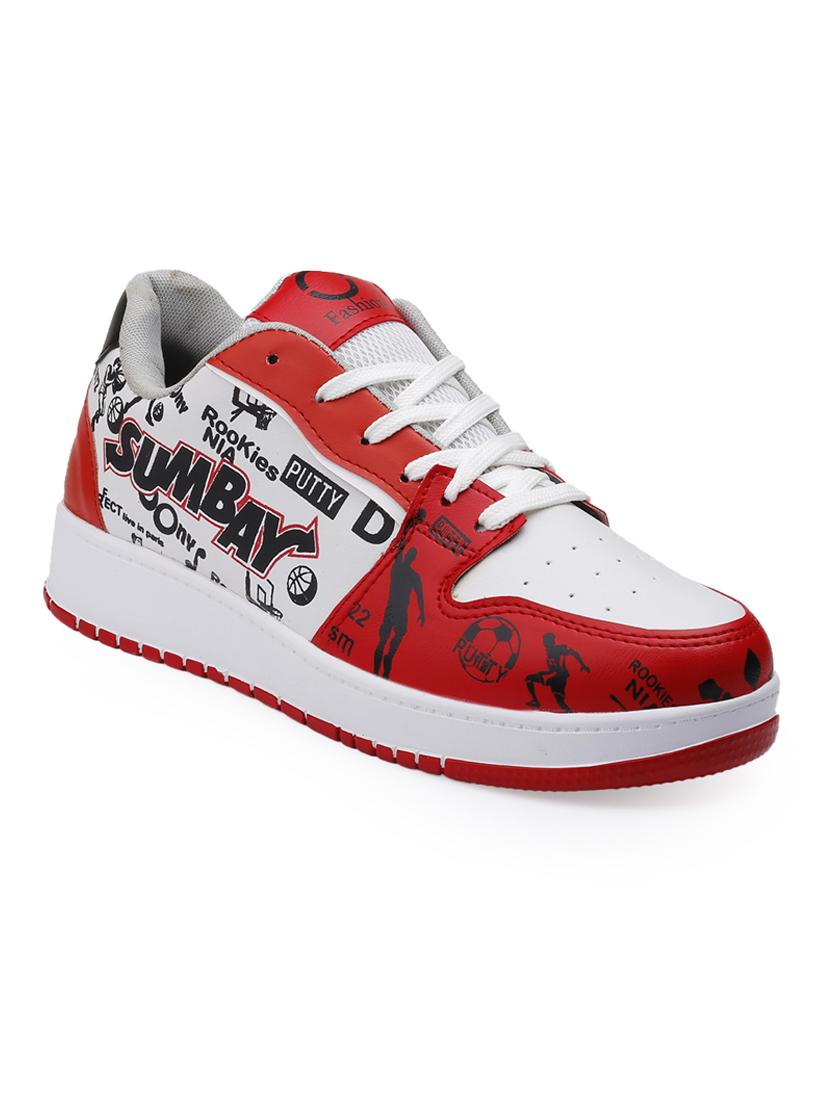 men red lace up sneaker - 22020283 -  Standard Image - 1