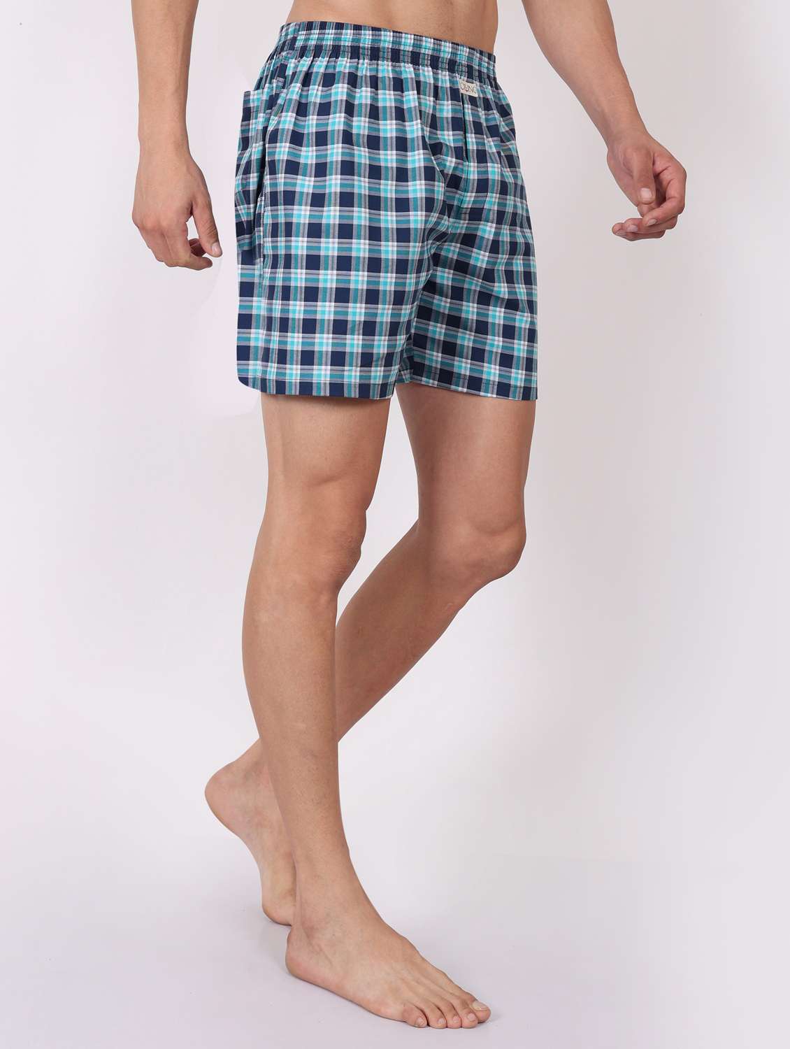men checkered mid rise loungewear boxer - 22020298 -  Standard Image - 4
