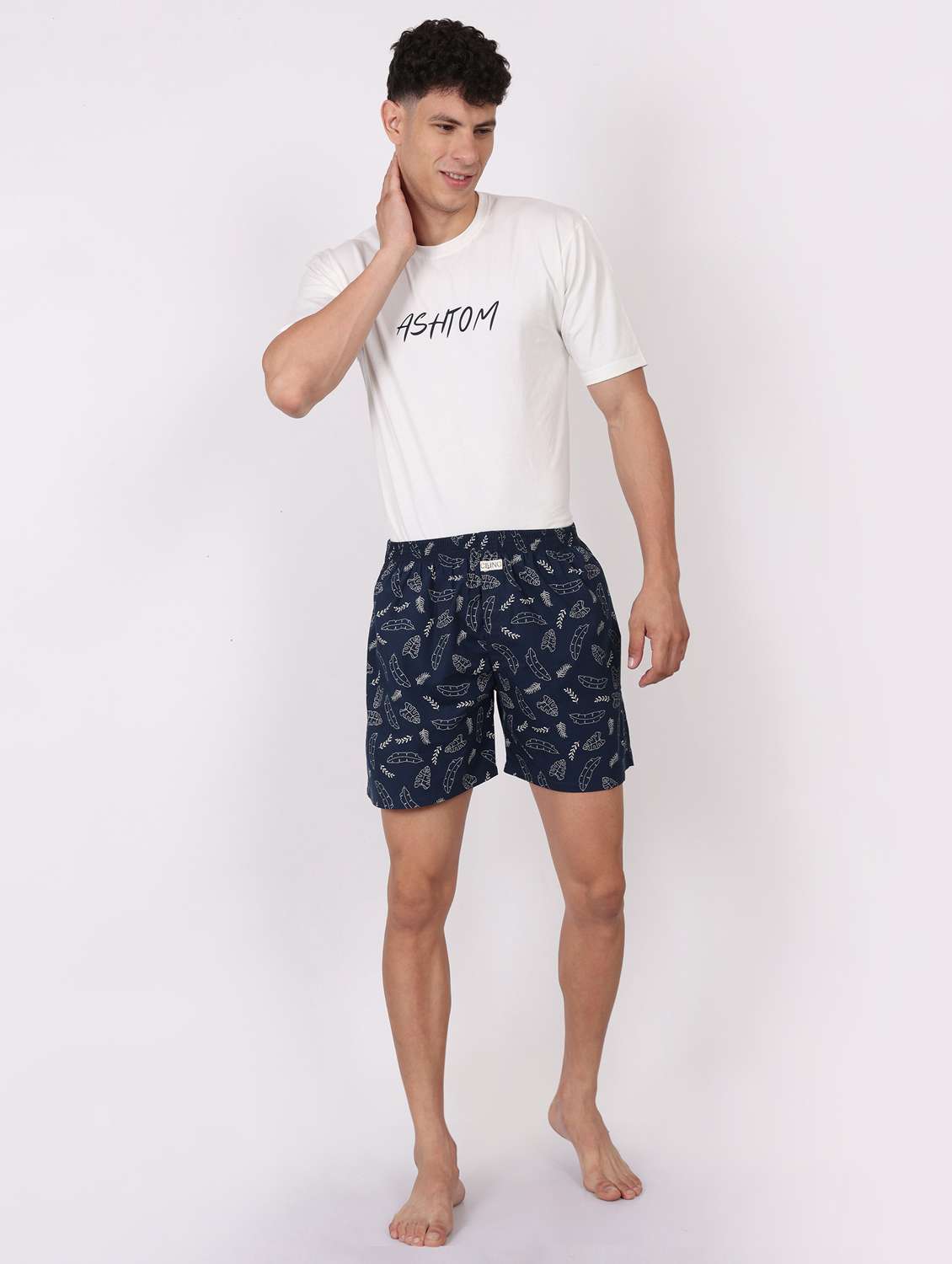 men printed mid rise loungewear boxer - 22020300 -  Standard Image - 4