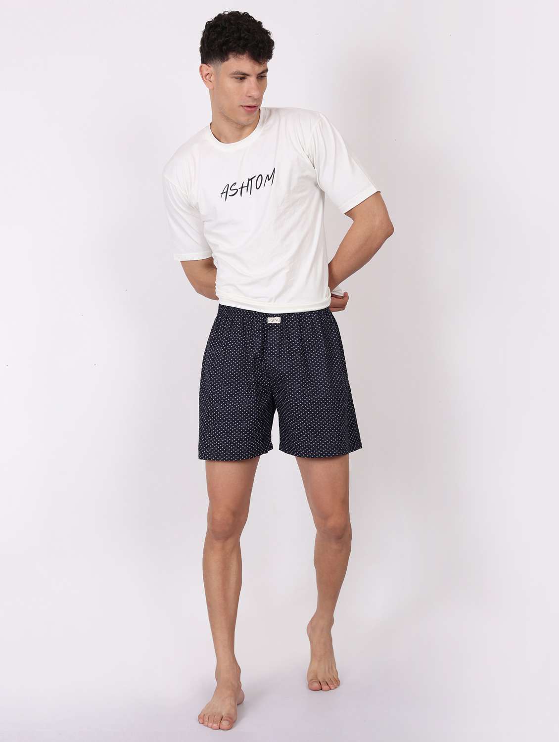 men printed mid rise loungewear boxer - 22020302 -  Standard Image - 1