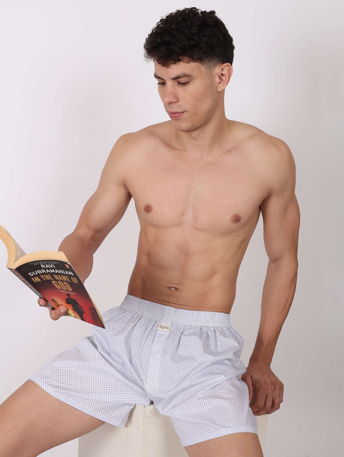 men printed mid rise loungewear boxer - 22020303 -  Standard Image - 1