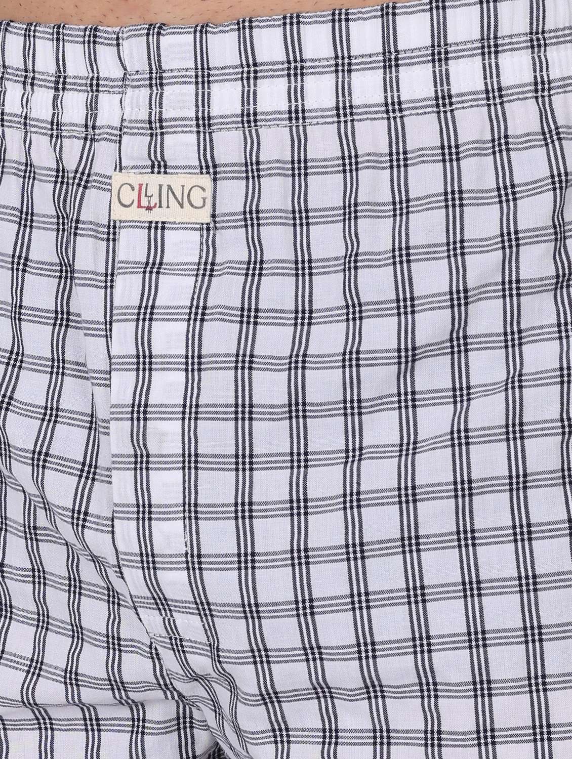 men checkered mid rise loungewear boxer - 22020304 -  Standard Image - 6