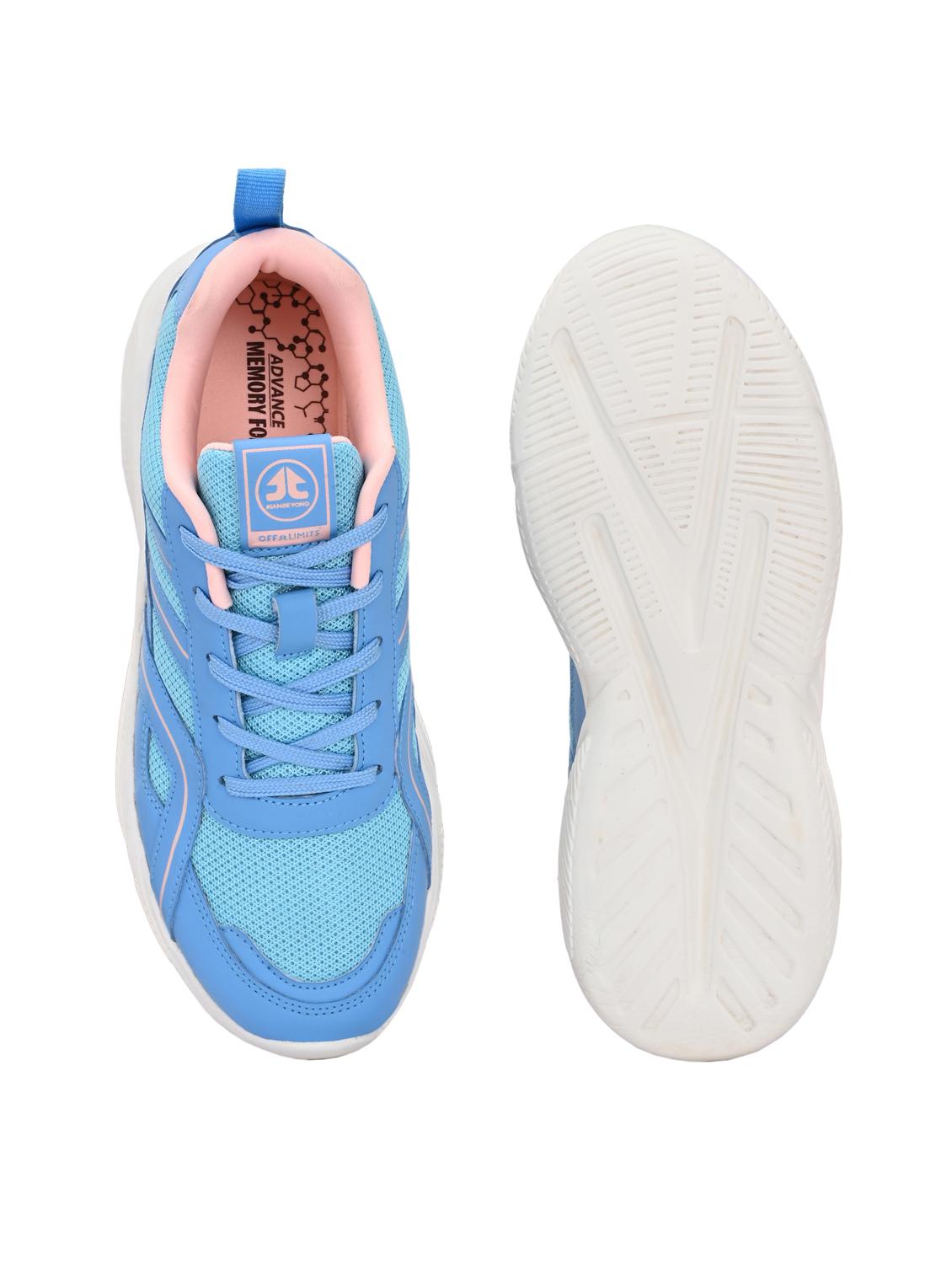 blue synthetic & mesh laceup sports shoes - 22020316 - Standard Image - 4