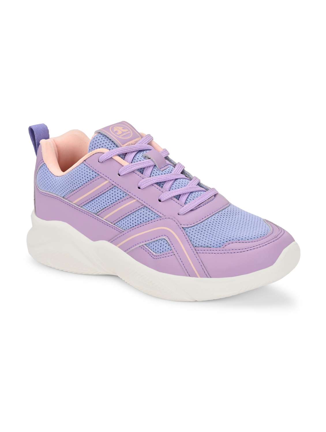 lavender synthetic & mesh laceup sports shoes - 22020318 -  Standard Image - 1