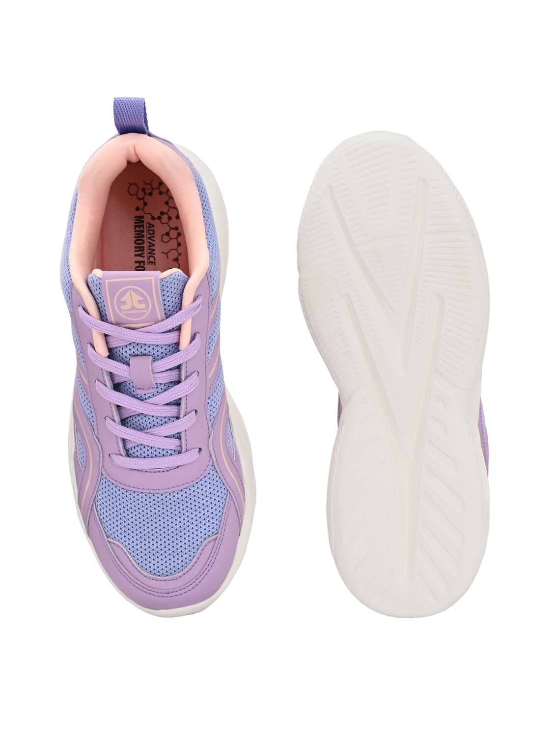 lavender synthetic & mesh laceup sports shoes - 22020318 - Standard Image - 4