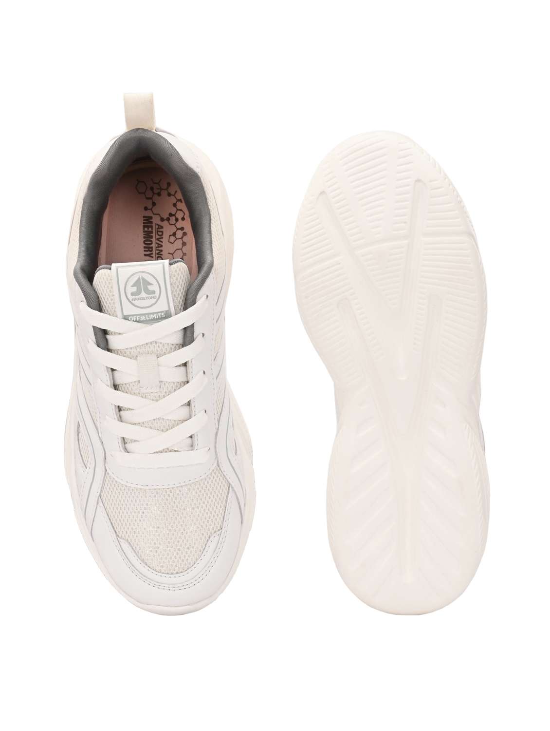 off white flyknit laceup sports shoes - 22020319 - Standard Image - 4