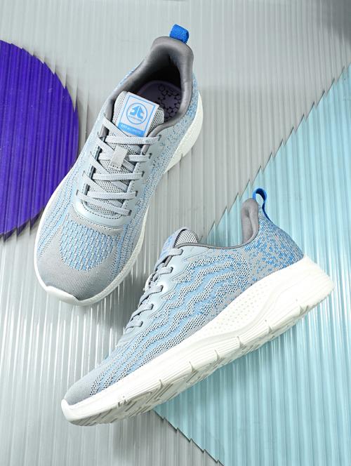 grey flyknit laceup sports shoes - 22020320 - Standard Image - 0