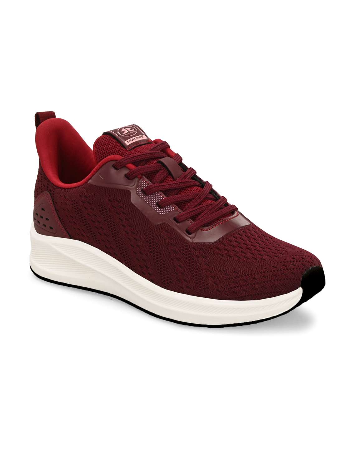 maroon flyknit laceup sports shoes - 22020325 -  Standard Image - 1