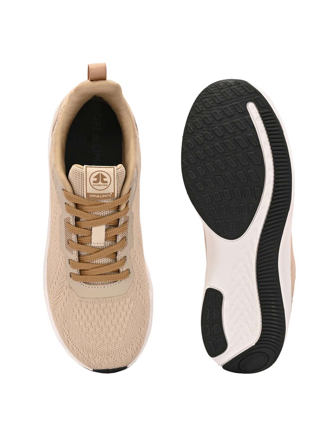 beige flyknit laceup sports shoes - 22020326 - Standard Image - 4