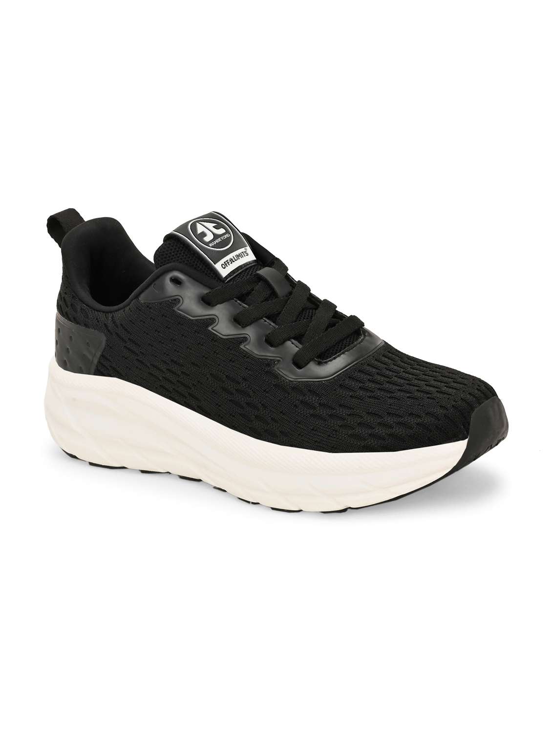 black flyknit laceup sports shoes - 22020327 - Standard Image - 1