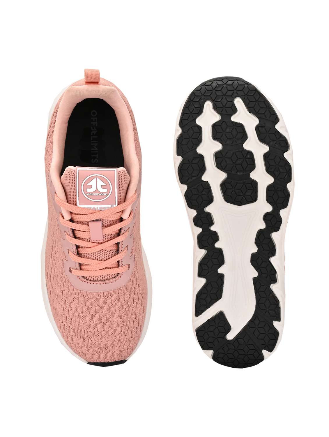 peach flyknit laceup sports shoes - 22020329 - Standard Image - 4
