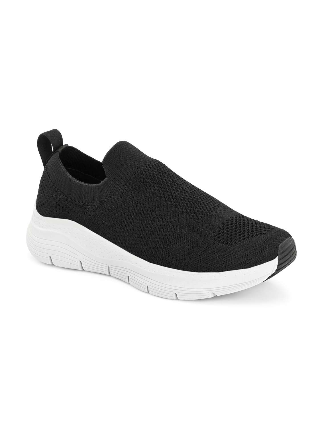 black flyknit slip on sports shoes - 22020331 -  Standard Image - 1