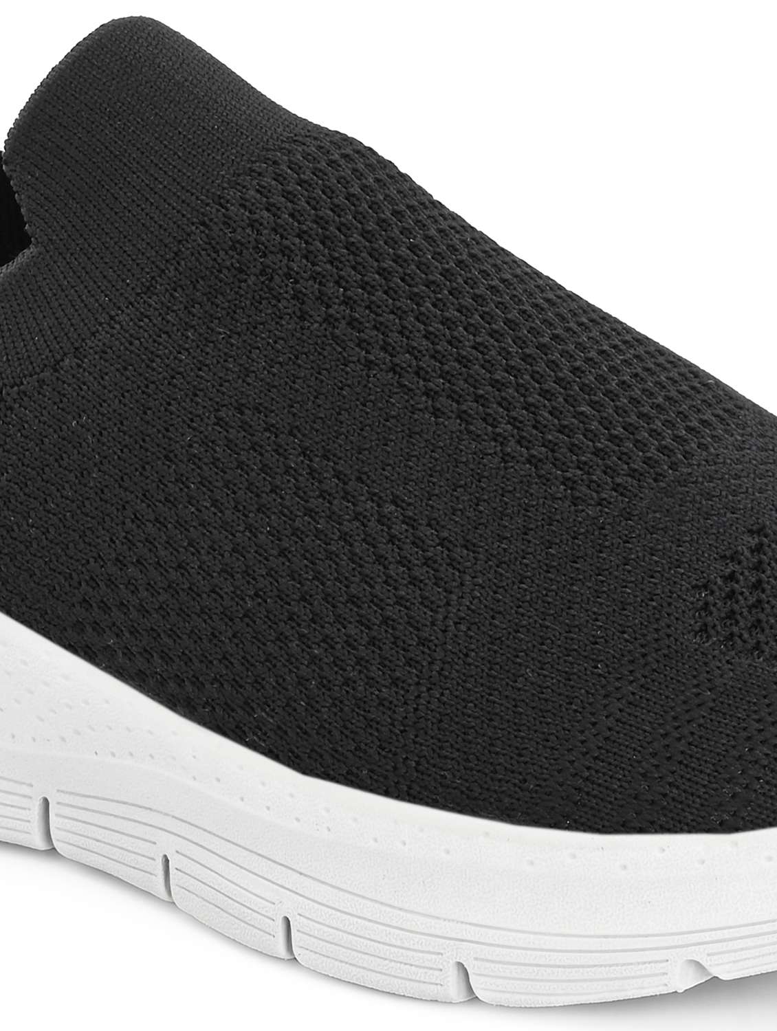 black flyknit slip on sports shoes - 22020331 -  Standard Image - 4