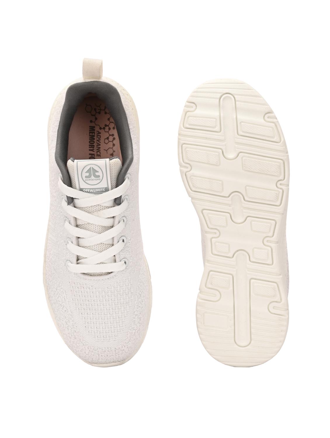 off white flyknit laceup sports shoes - 22020332 - Standard Image - 4