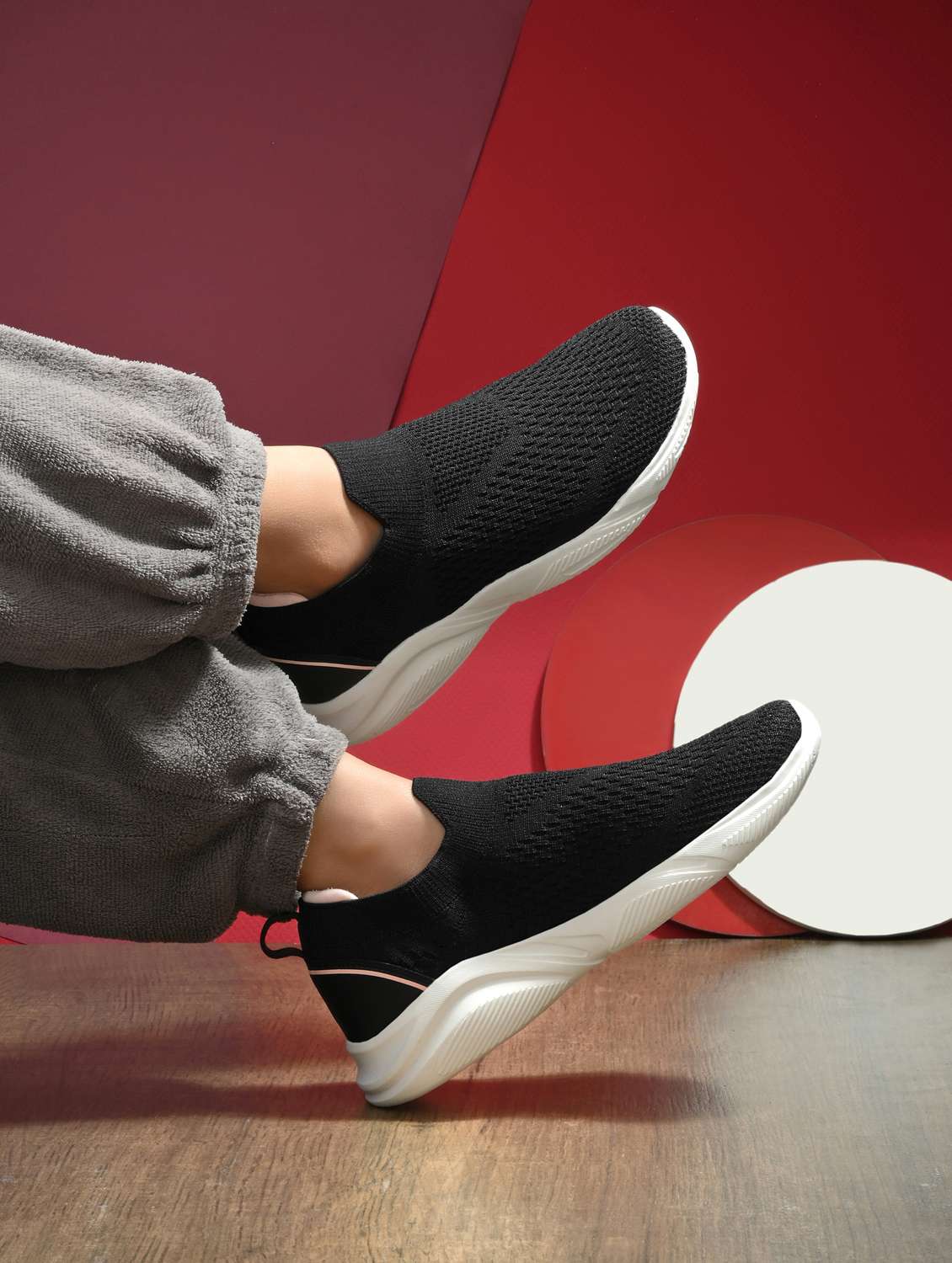 women black slip on sports shoe - 22020342 - Standard Image - 1