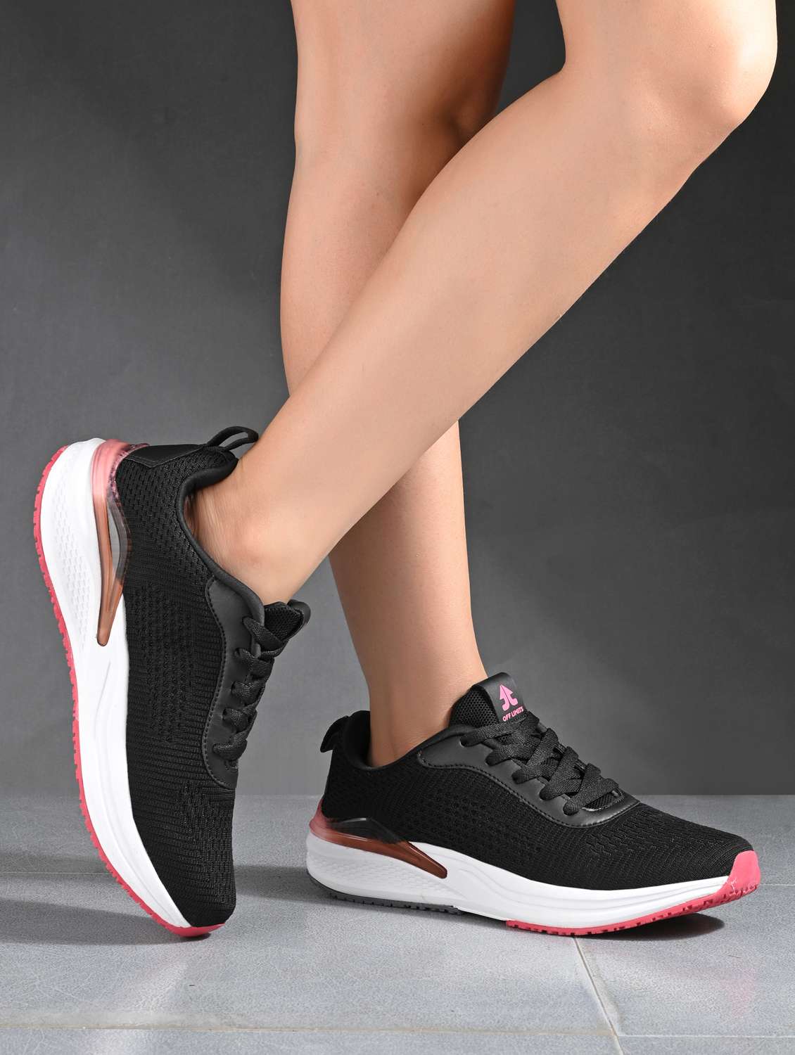 women black lace-up sports shoe - 22020347 -  Standard Image - 1