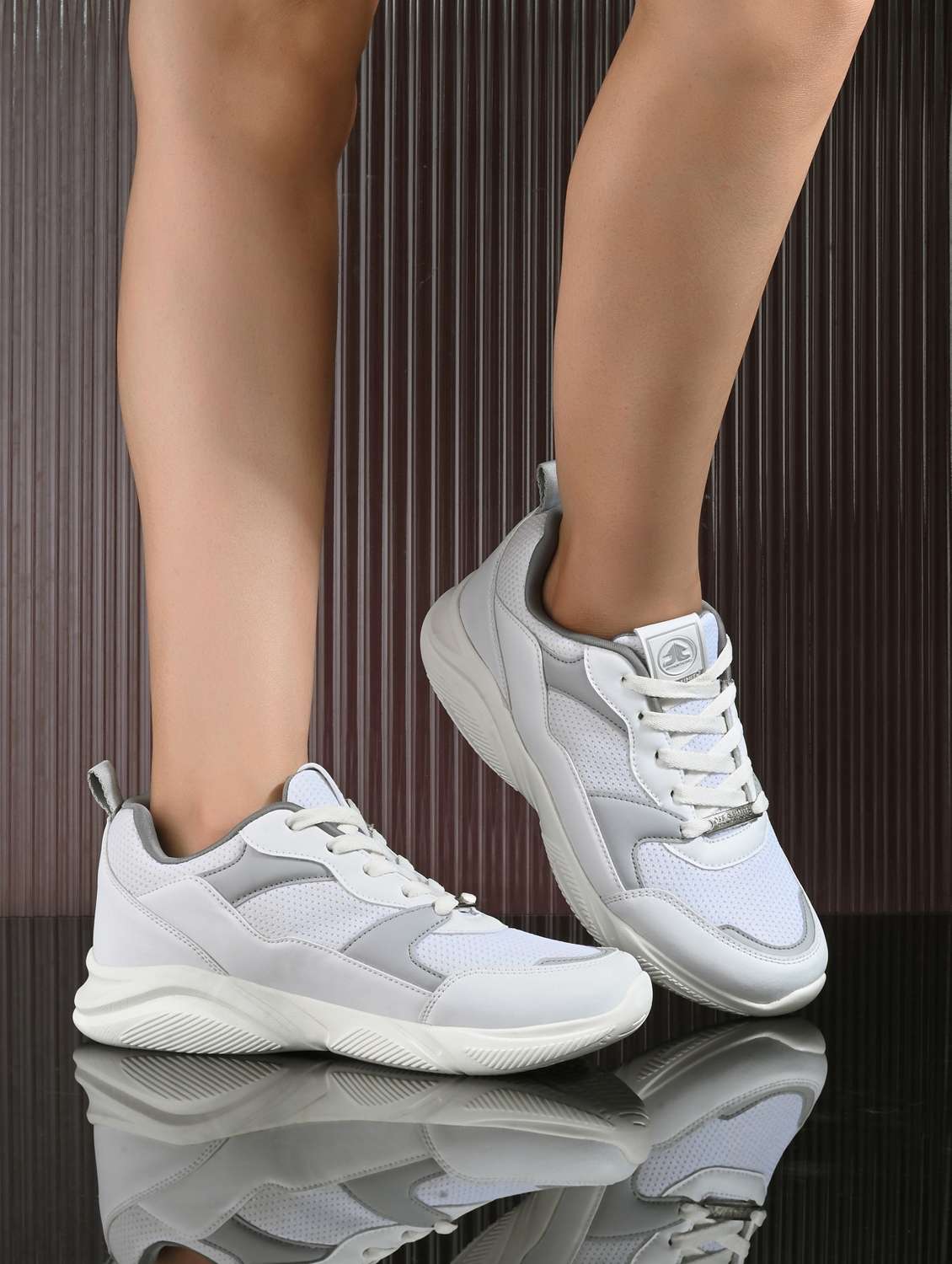 women off white lace-up sports shoe - 22020348 -  Standard Image - 1