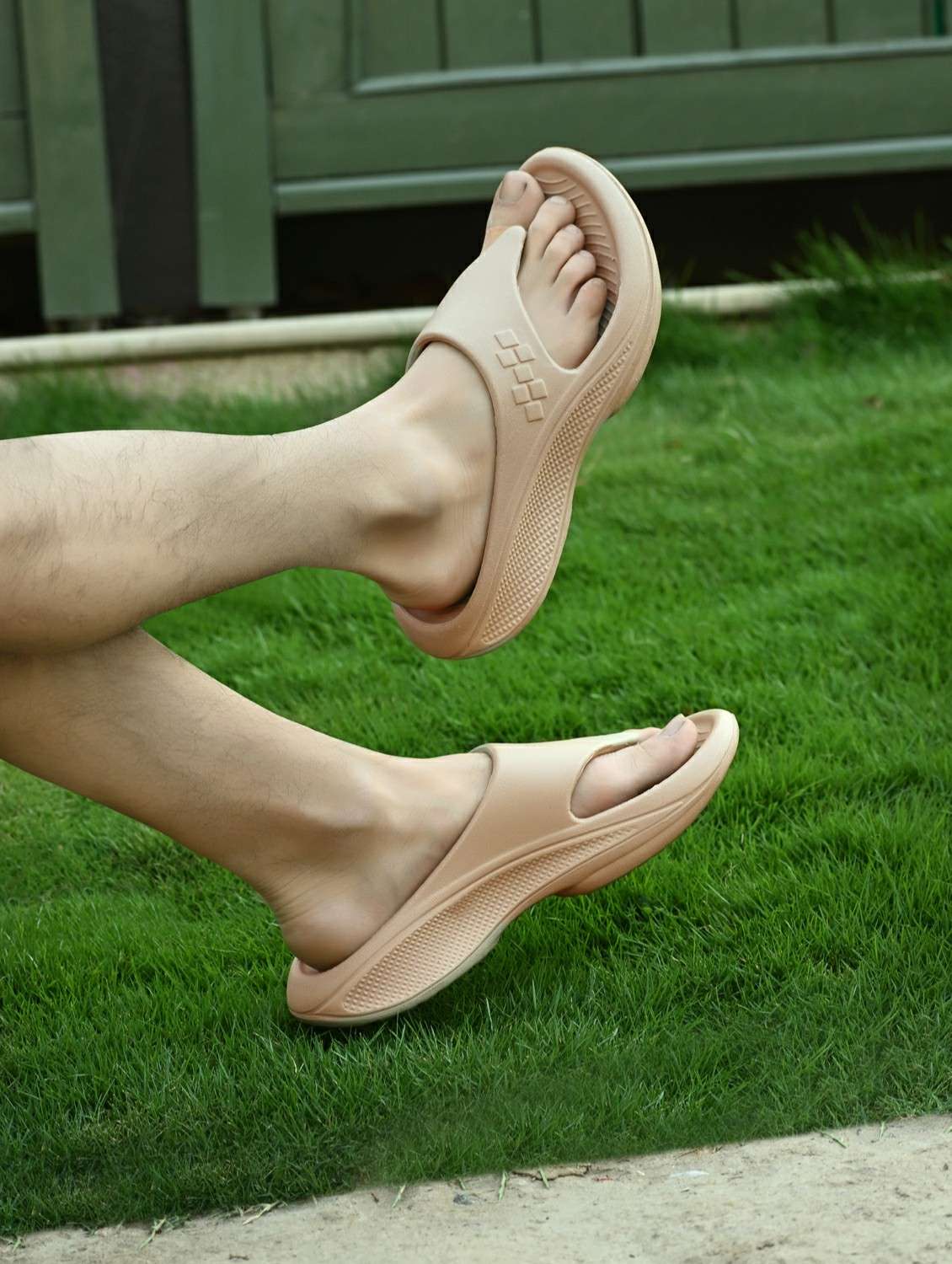 men beige slider flip flop - 22020433 -  Standard Image - 1