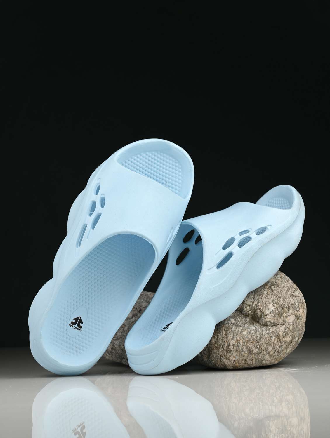 men open toe slip on slider